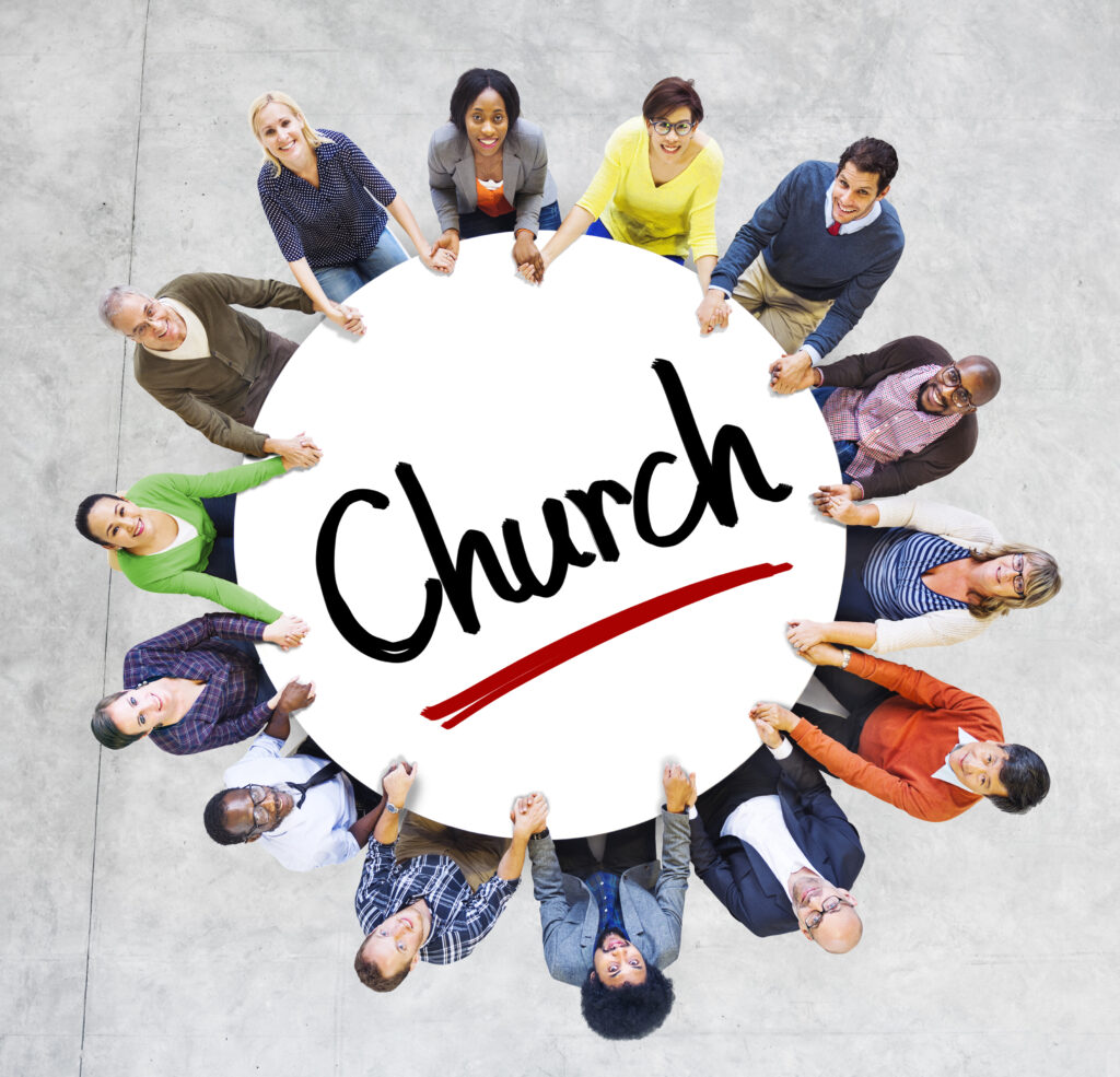Multiethnic Group of People and Church Concepts